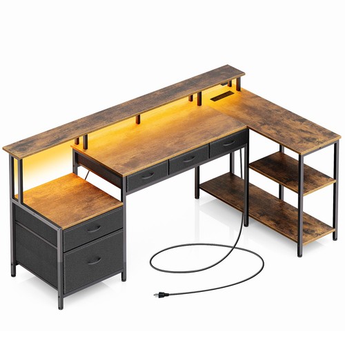 Shaped computer desk - shaped, with