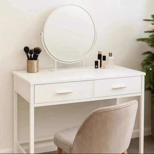 White computer desk vanity - white,