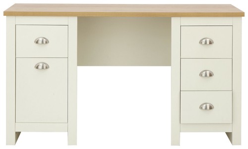 Cream large study - cream, desk